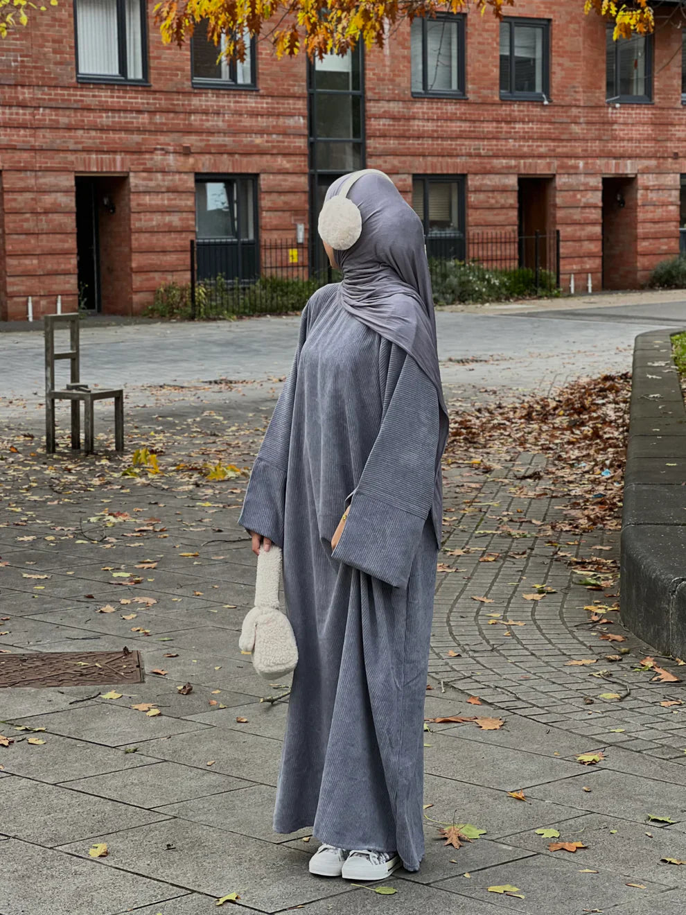 chinese dress ladies Muslim 2 Pieces Set Linen Cotton Blended Abaya Dress With Slip Dress A   Urgarment