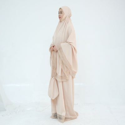 LM300 Khimar Prayer Set – 4-Piece Modest Outfit with Lace Trim