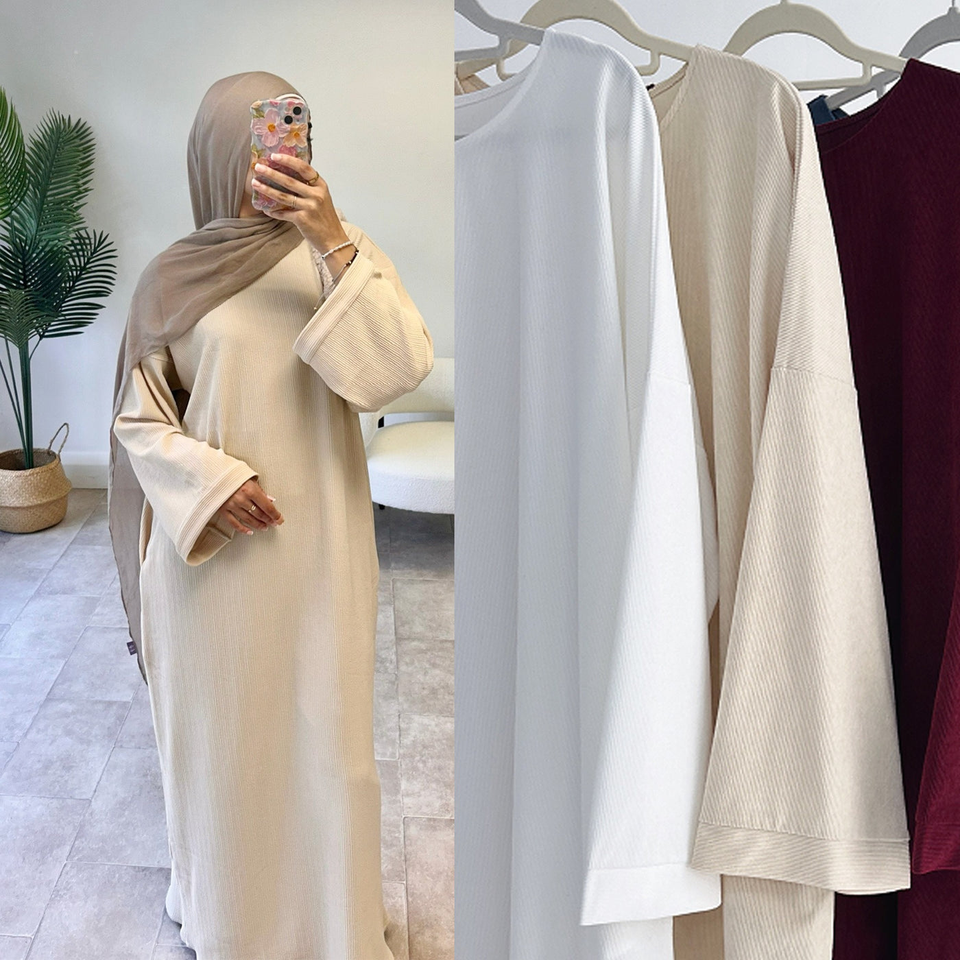 LM092 Loose Abaya Dress for Women – Oversized, Balloon Sleeve, Full-Length Modest Islamic Wear
