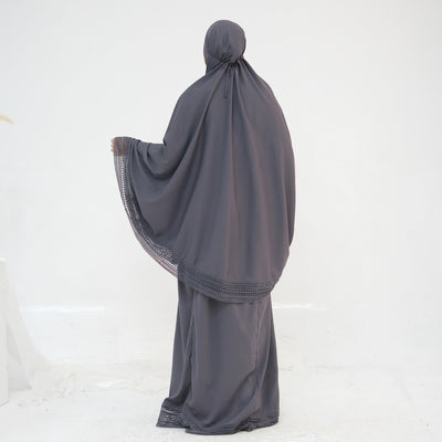 LM300 Khimar Prayer Set – 4-Piece Modest Outfit with Lace Trim