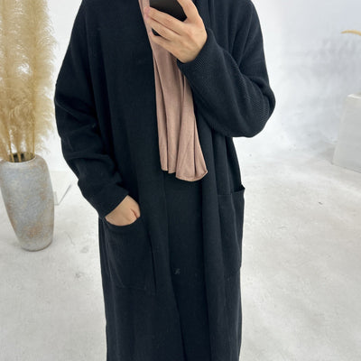 LM229 Winter Knit Abaya Set – 2-Piece Modest Co-ord with Pockets