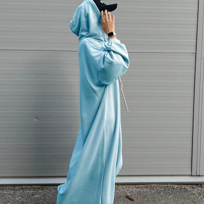 LM303 Hooded Abaya Sweatshirt Dress – Casual Long Sleeve Modest Wear