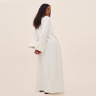 LM308 Abaya Dress with Pockets – Long Sleeve Maxi with Wide Cuffs