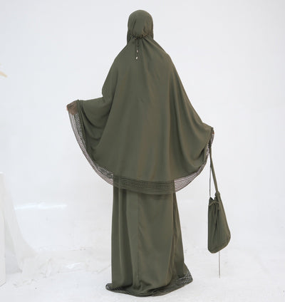 LM300 Khimar Prayer Set – 4-Piece Modest Outfit with Lace Trim