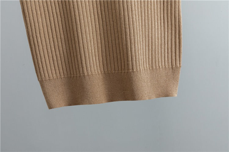 LM221 Abaya 3-Piece Set – Cardigan, Mock-Neck Top & Wide-Leg Pants with Geometric Jacquard Cuffs & Hem | Modest Winter Layering