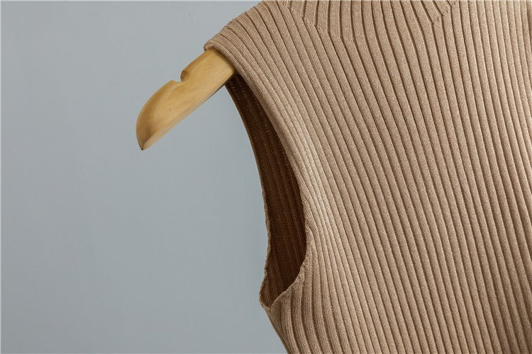 LM221 Abaya 3-Piece Set – Cardigan, Mock-Neck Top & Wide-Leg Pants with Geometric Jacquard Cuffs & Hem | Modest Winter Layering