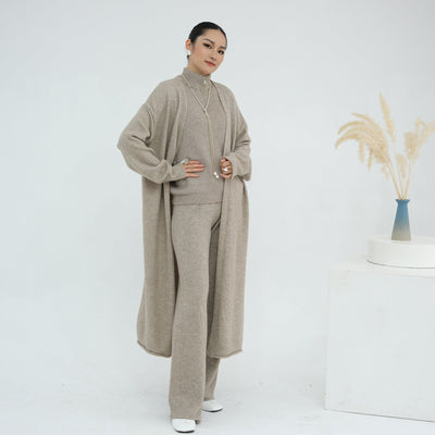 LM226 Winter Knit 3-Piece Abaya Set for Muslim Women – Modest Co-ord