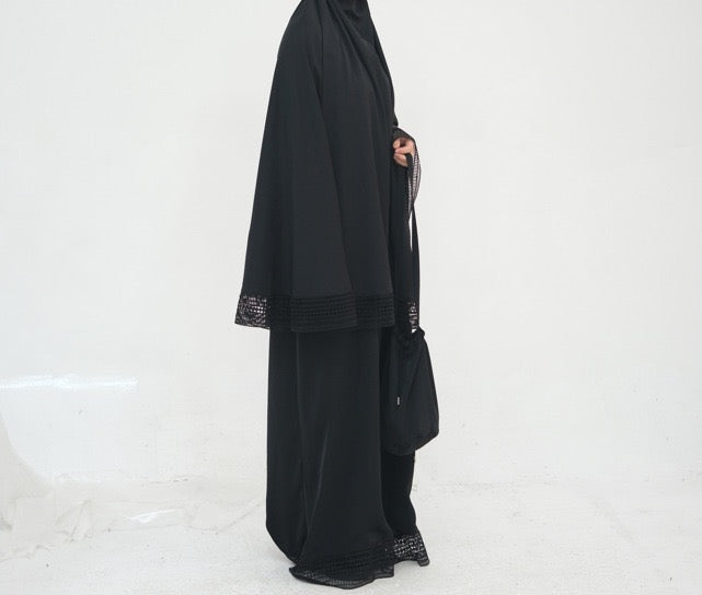 LM300 Khimar Prayer Set – 4-Piece Modest Outfit with Lace Trim