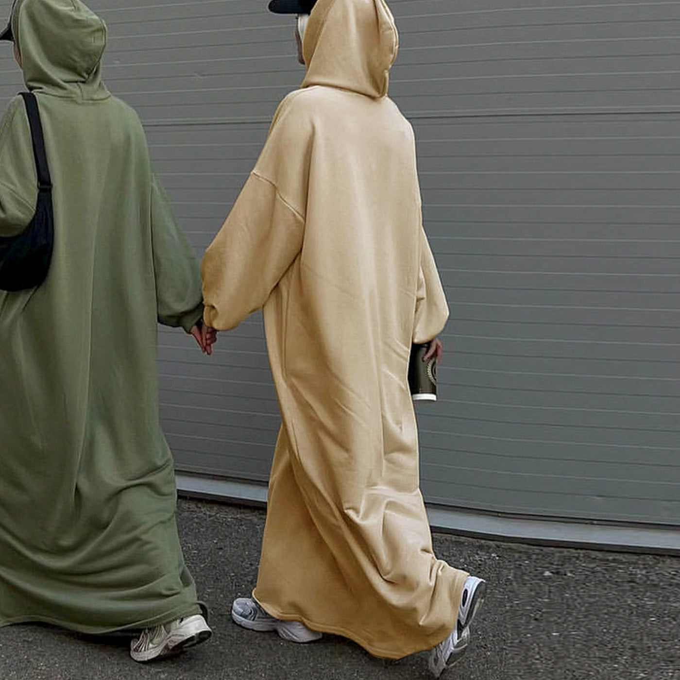 LM303 Hooded Abaya Sweatshirt Dress – Casual Long Sleeve Modest Wear