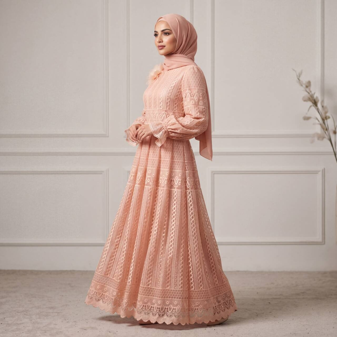 long abaya dress Embroidered LM348 Color:Stretch Denim Padme Cosplay Amidala Movie Adjustable Fit Crafted from a premium
