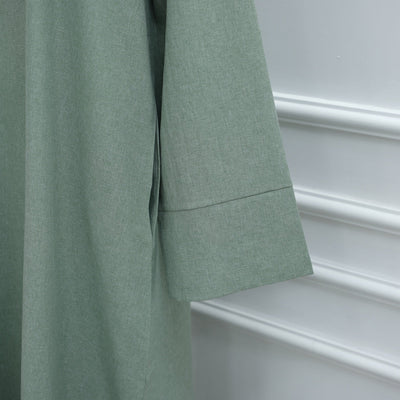 LM308 Abaya Dress with Pockets – Long Sleeve Maxi with Wide Cuffs