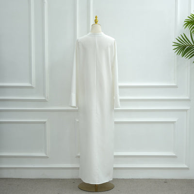 LM308 Abaya Dress with Pockets – Long Sleeve Maxi with Wide Cuffs