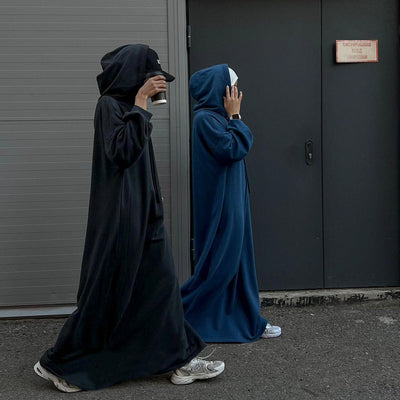 LM303 Hooded Abaya Sweatshirt Dress – Casual Long Sleeve Modest Wear