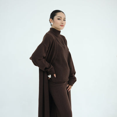 LM226 Winter Knit 3-Piece Abaya Set for Muslim Women – Modest Co-ord