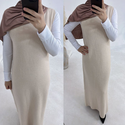 LM229 Winter Knit Abaya Set – 2-Piece Modest Co-ord with Pockets