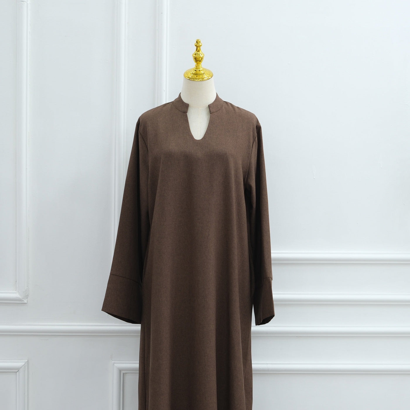 LM308 Abaya Dress with Pockets – Long Sleeve Maxi with Wide Cuffs