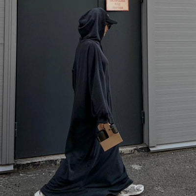 LM303 Hooded Abaya Sweatshirt Dress – Casual Long Sleeve Modest Wear