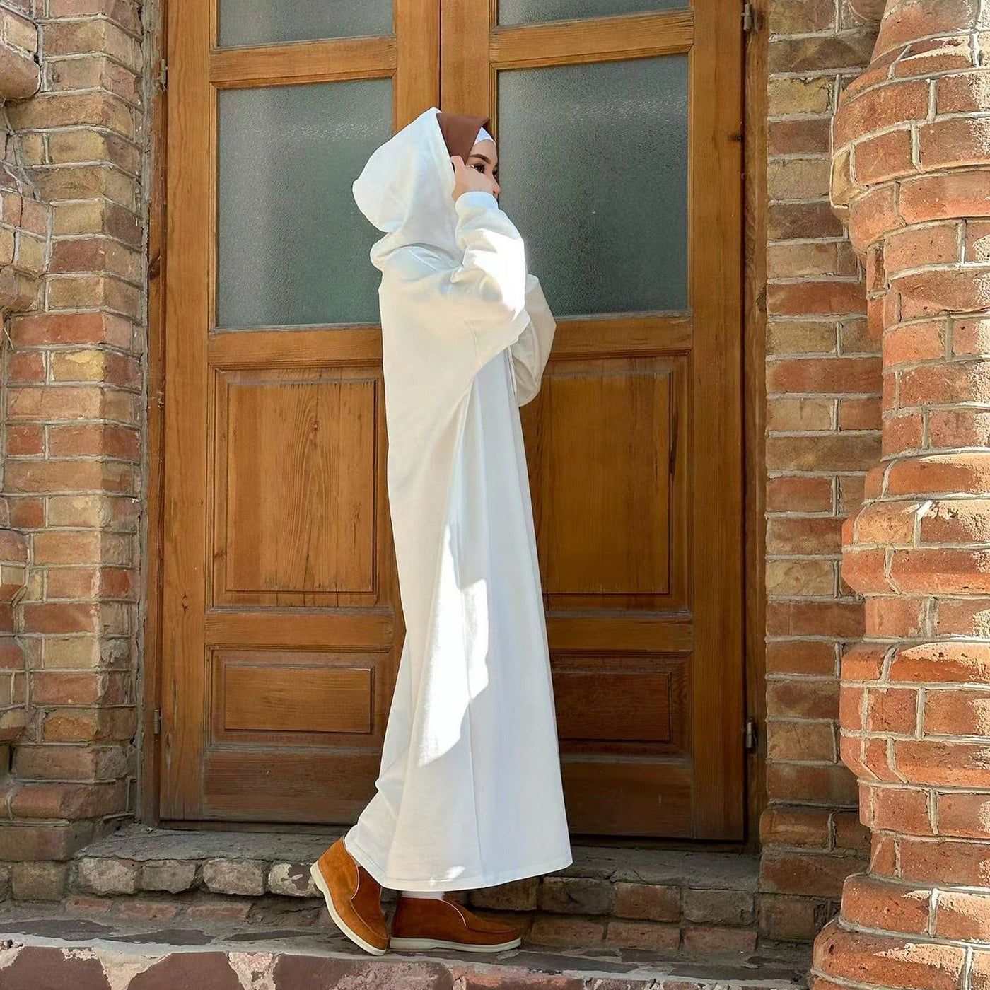 LM303 Hooded Abaya Sweatshirt Dress – Casual Long Sleeve Modest Wear