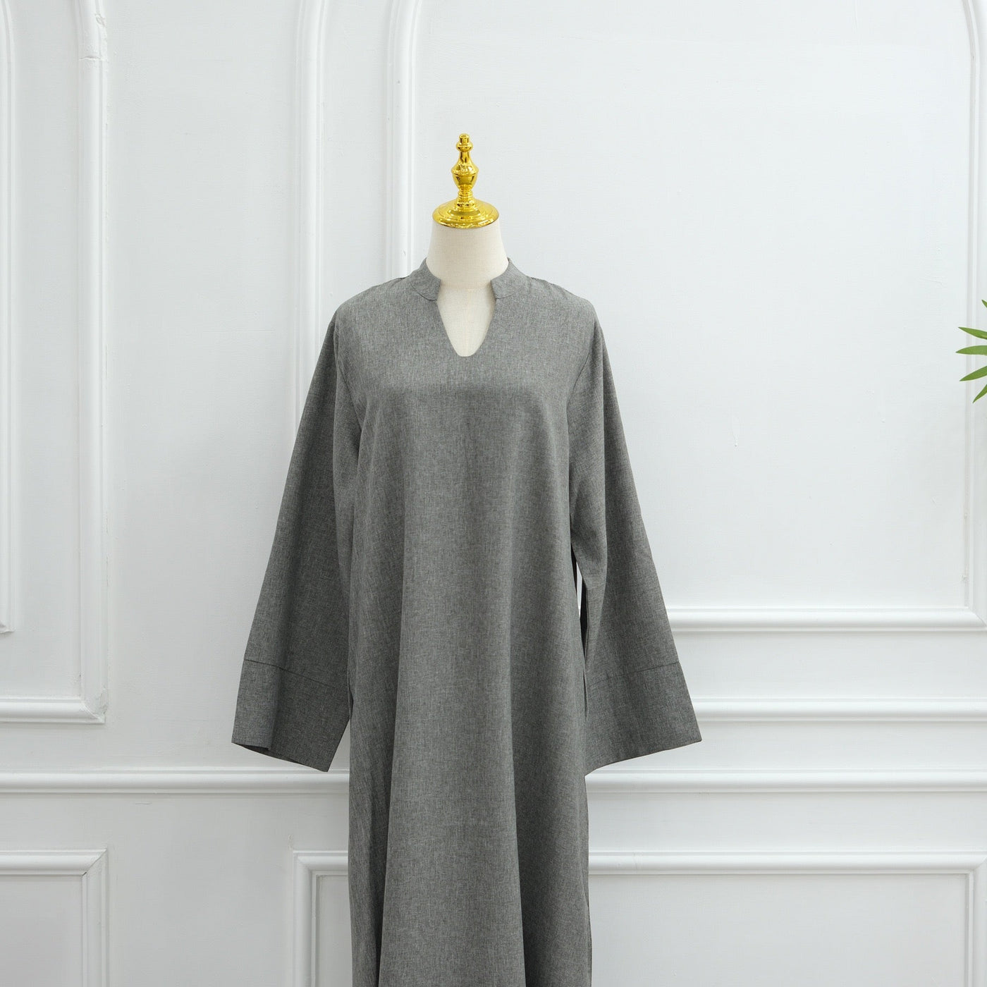 LM308 Abaya Dress with Pockets – Long Sleeve Maxi with Wide Cuffs