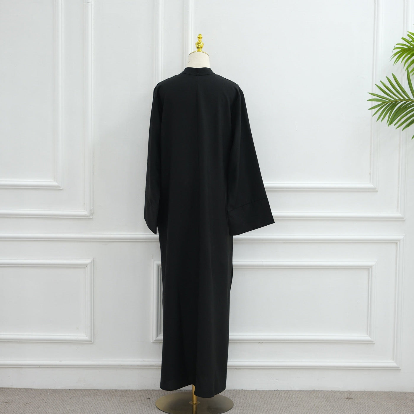 LM308 Abaya Dress with Pockets – Long Sleeve Maxi with Wide Cuffs