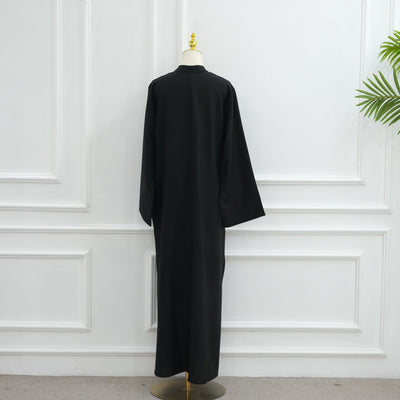 LM308 Abaya Dress with Pockets – Long Sleeve Maxi with Wide Cuffs