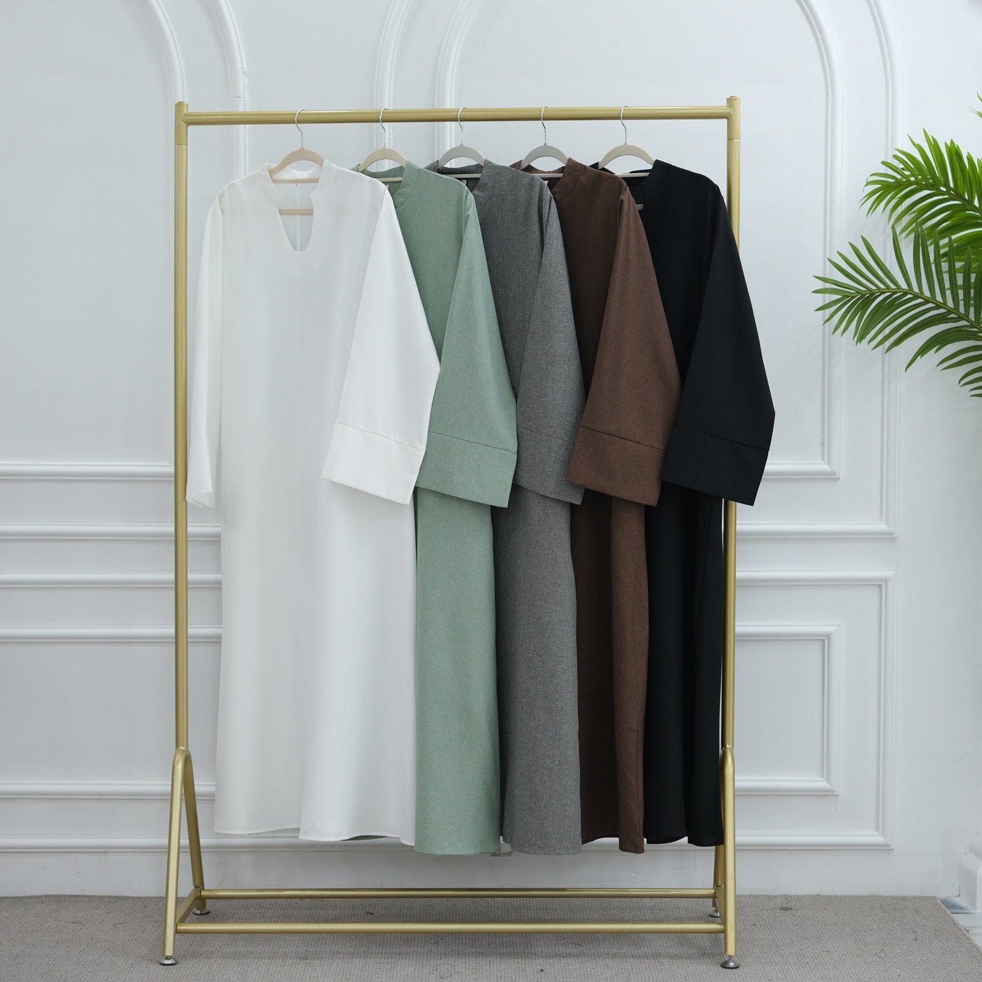 LM308 Abaya Dress with Pockets – Long Sleeve Maxi with Wide Cuffs