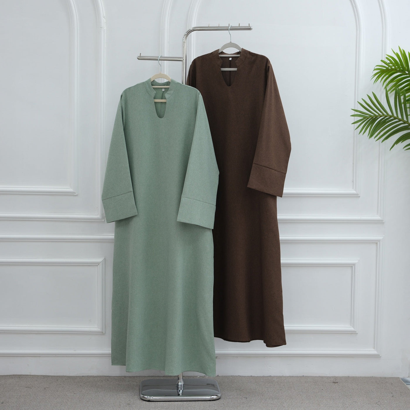 LM308 Abaya Dress with Pockets – Long Sleeve Maxi with Wide Cuffs