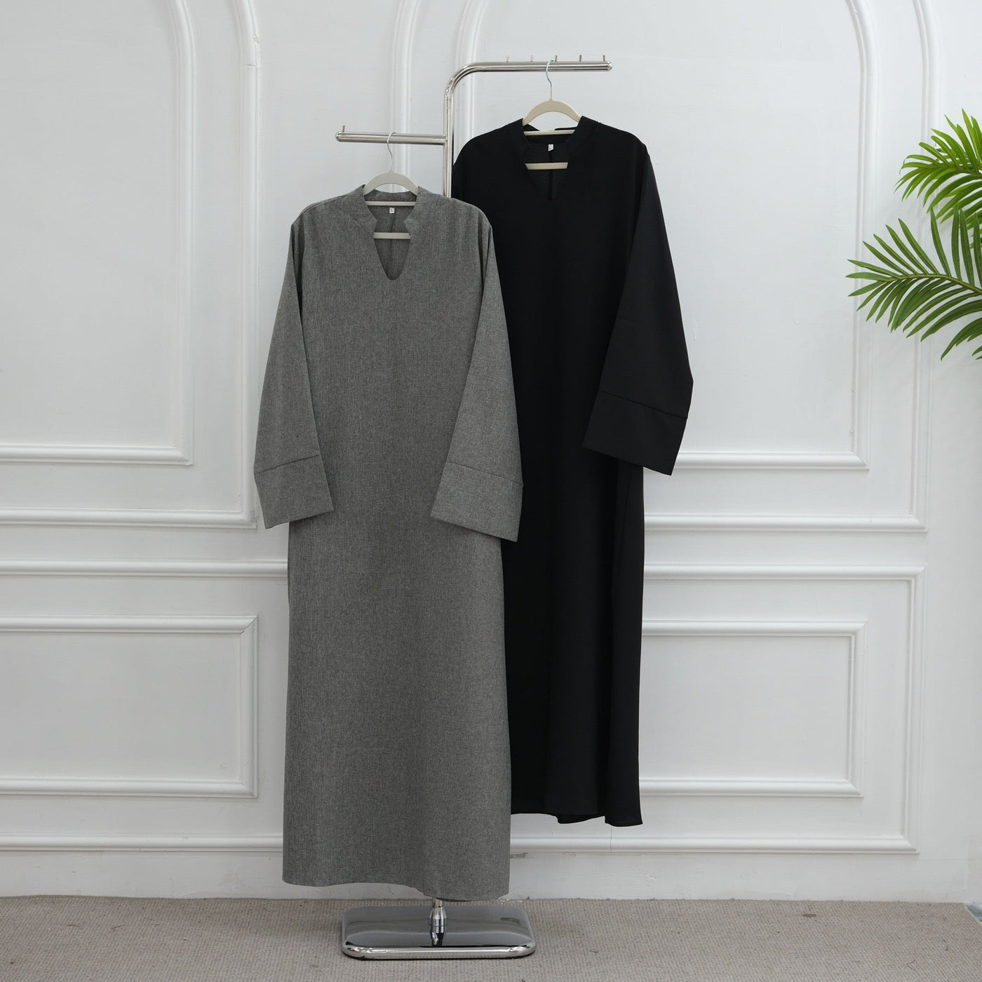 LM308 Abaya Dress with Pockets – Long Sleeve Maxi with Wide Cuffs