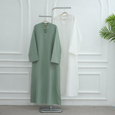 LM308 Abaya Dress with Pockets – Long Sleeve Maxi with Wide Cuffs