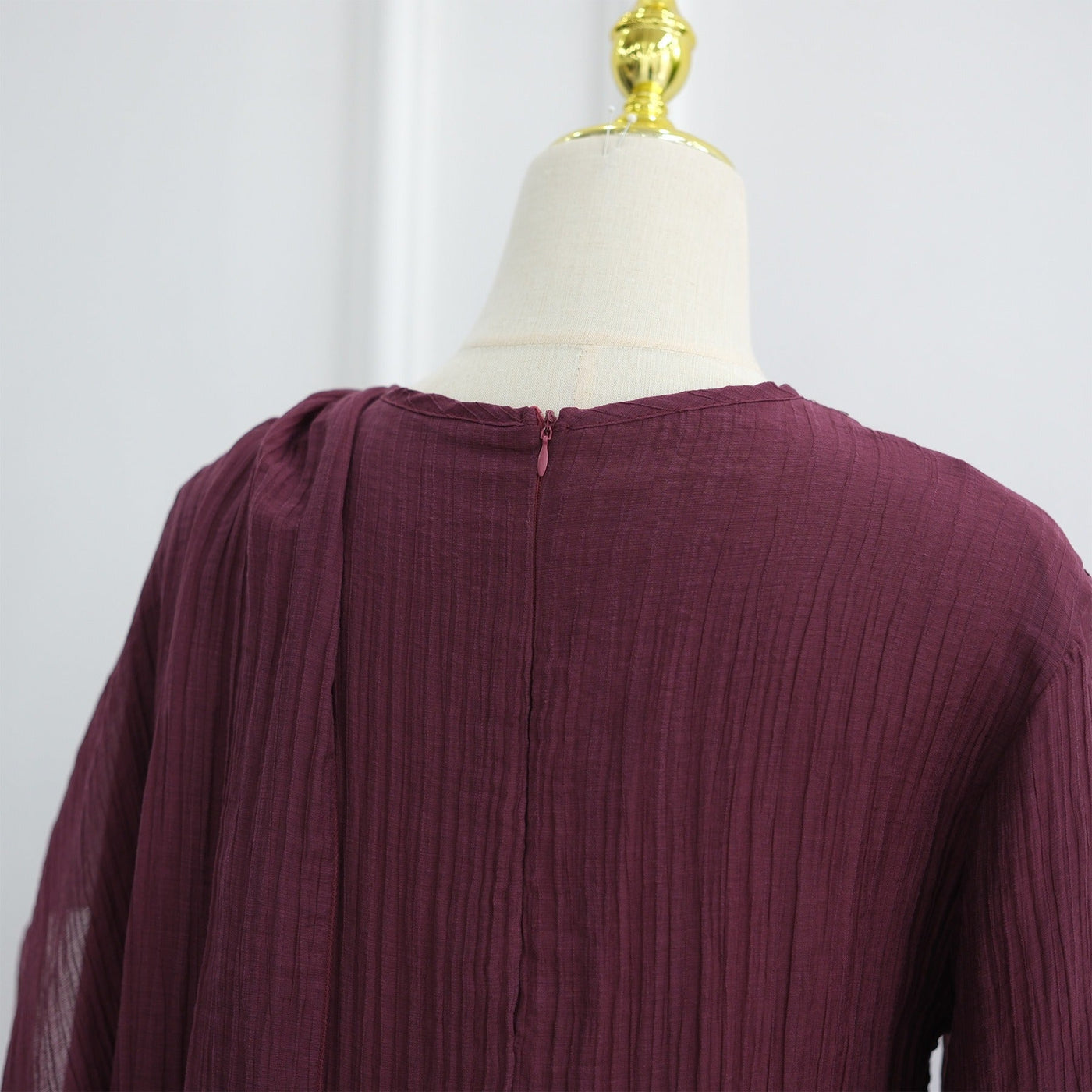 LM305 Double Layer Abaya Dress – Soft Tencel Knit Long Sleeve Maxi