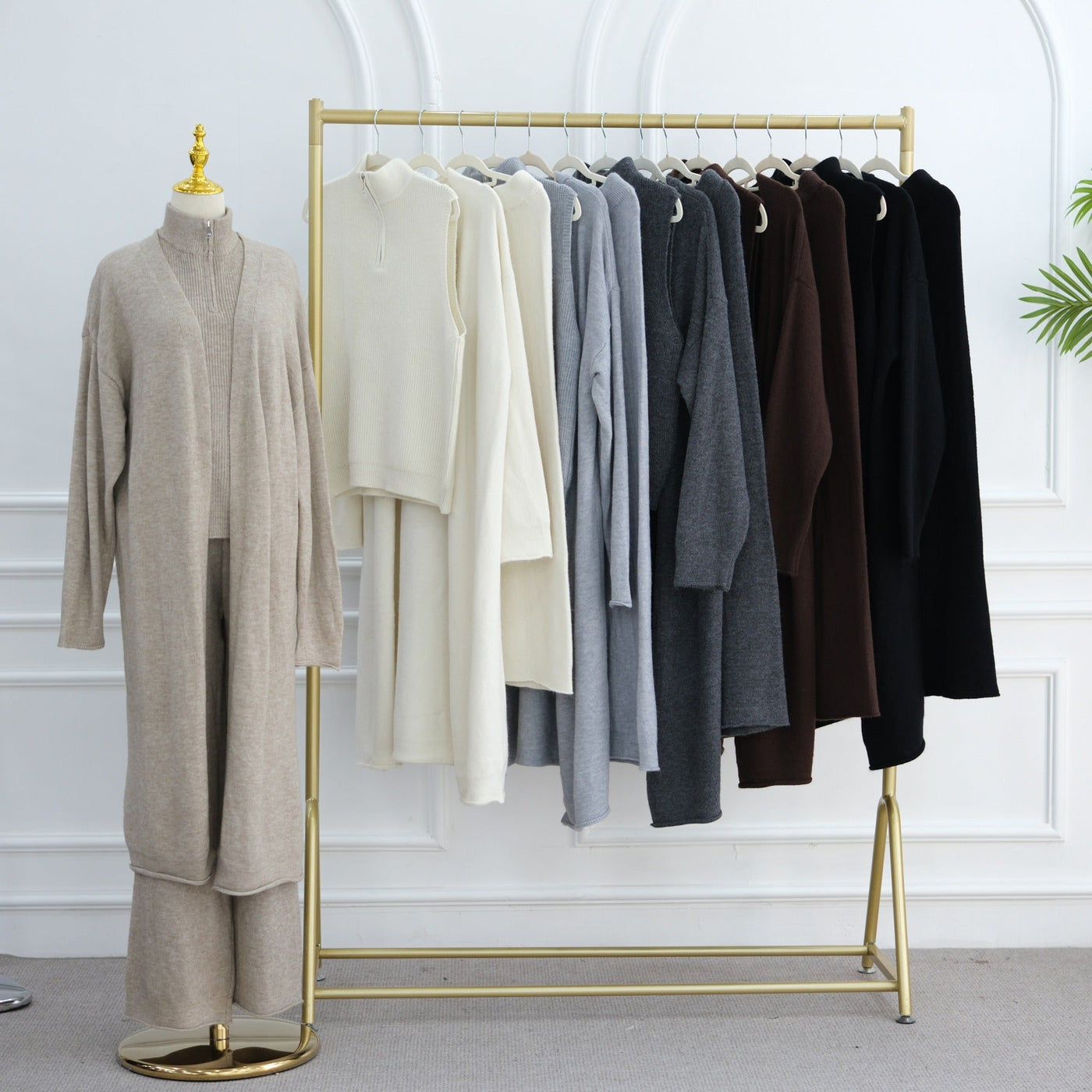 LM226 Winter Knit 3-Piece Abaya Set for Muslim Women – Modest Co-ord