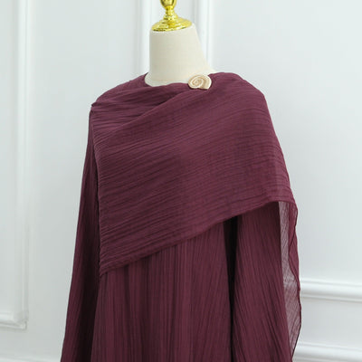 LM305 Double Layer Abaya Dress – Soft Tencel Knit Long Sleeve Maxi