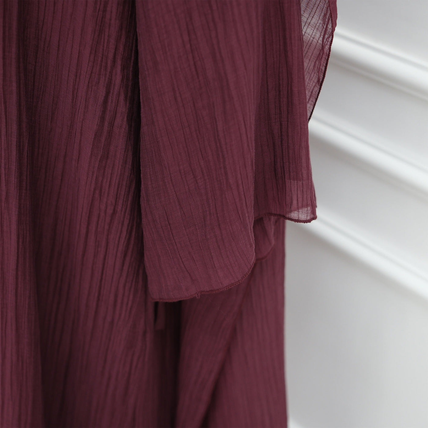 LM305 Double Layer Abaya Dress – Soft Tencel Knit Long Sleeve Maxi