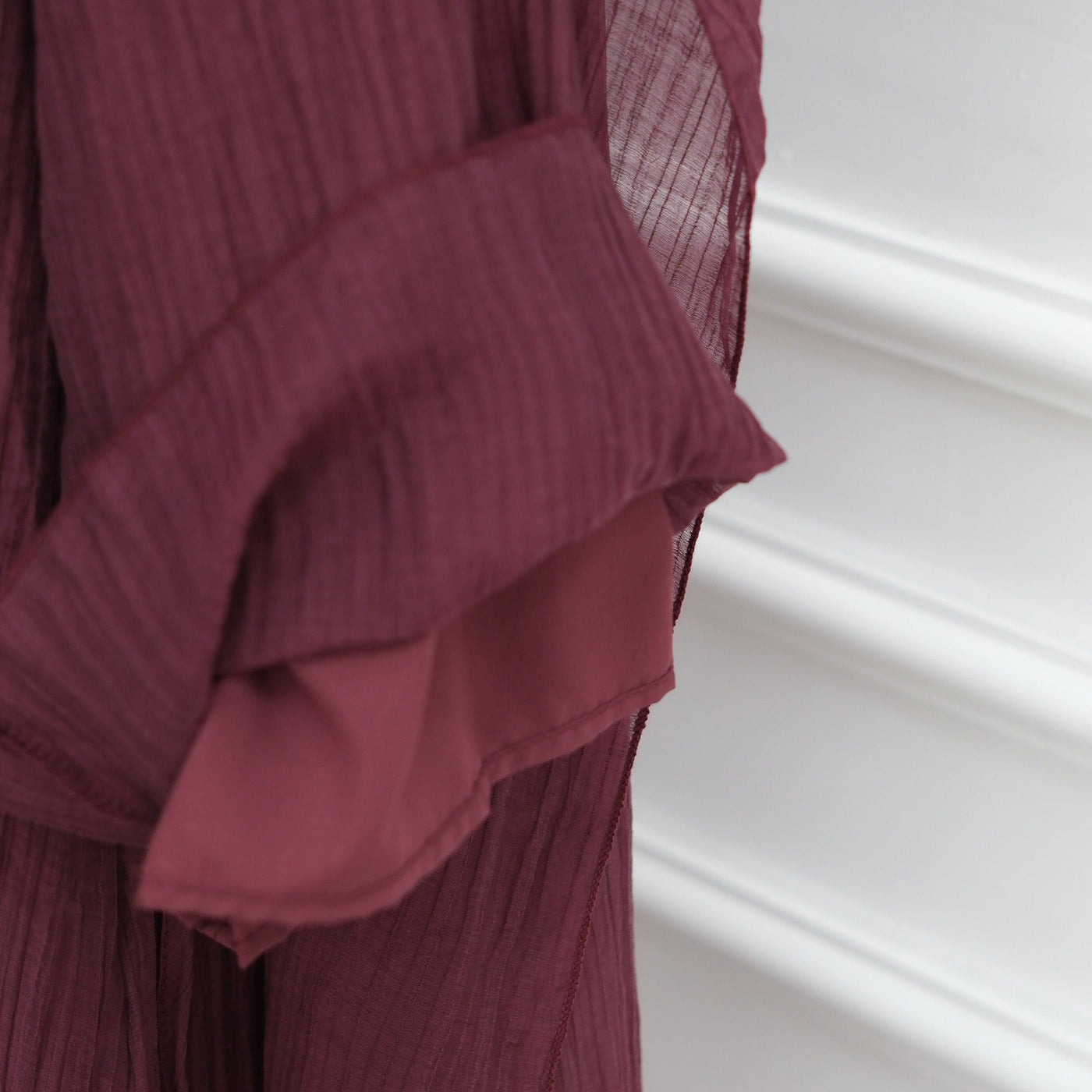 LM305 Double Layer Abaya Dress – Soft Tencel Knit Long Sleeve Maxi