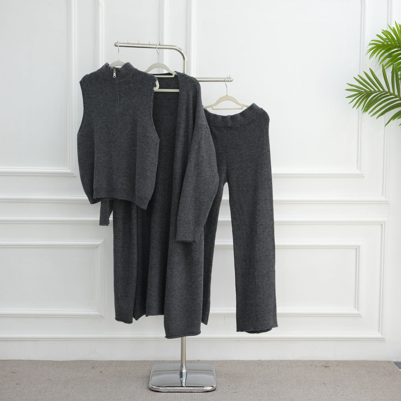 LM226 Winter Knit 3-Piece Abaya Set for Muslim Women – Modest Co-ord