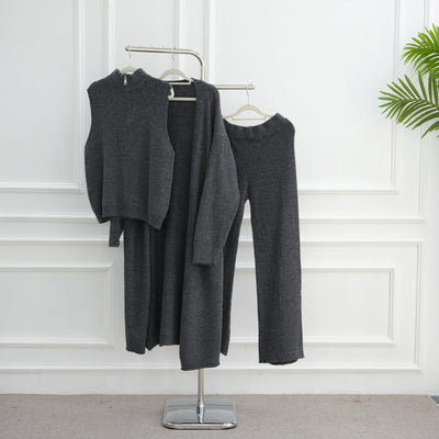 LM226 Winter Knit 3-Piece Abaya Set for Muslim Women – Modest Co-ord