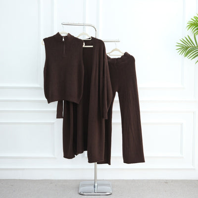 LM226 Winter Knit 3-Piece Abaya Set for Muslim Women – Modest Co-ord