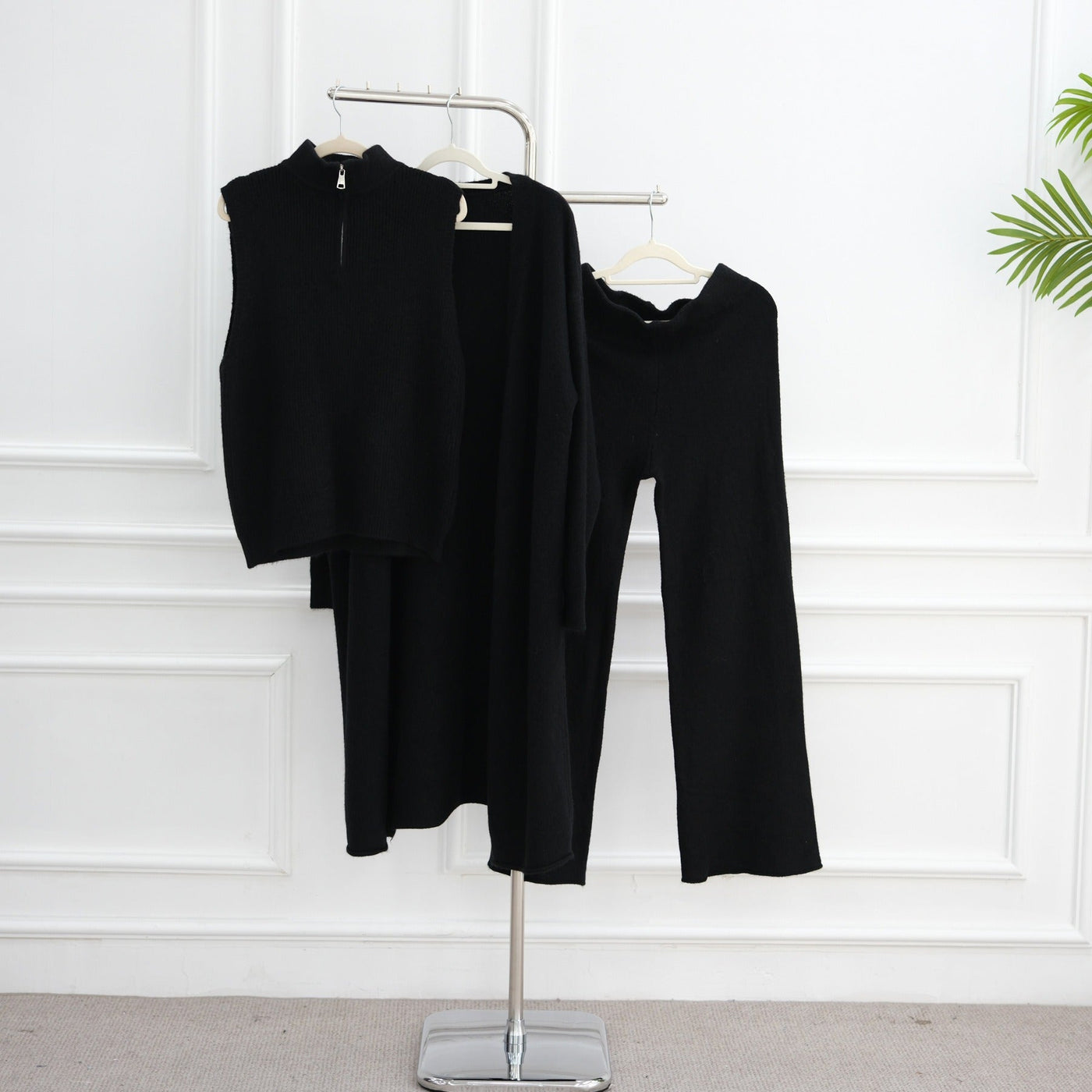 LM226 Winter Knit 3-Piece Abaya Set for Muslim Women – Modest Co-ord