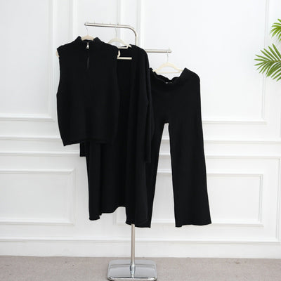 LM226 Winter Knit 3-Piece Abaya Set for Muslim Women – Modest Co-ord