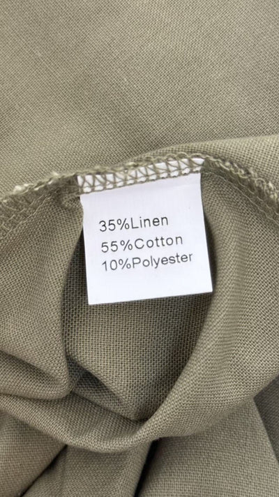 LM306 Cotton Linen Two-Piece Set – Asymmetric Top & Maxi Skirt Modest Outfit