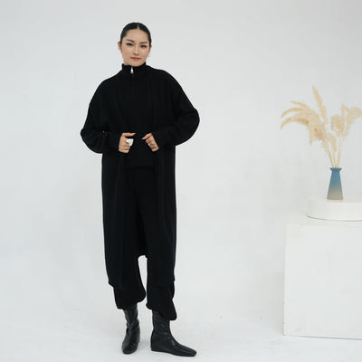 LM226 Winter Knit 3-Piece Abaya Set for Muslim Women – Modest Co-ord