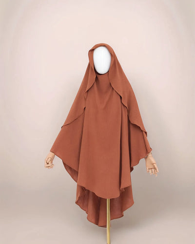 LM505 Cape Khimar One Layer Maxi Scarf Crepe Jazz Ironless Modest