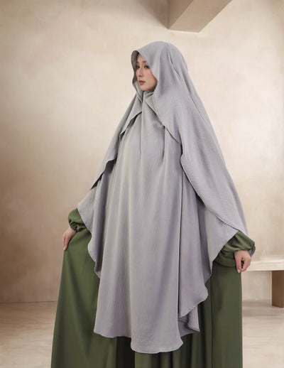 LM505 Cape Khimar One Layer Maxi Scarf Crepe Jazz Ironless Modest