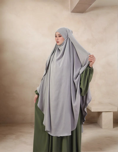 LM505 Cape Khimar One Layer Maxi Scarf Crepe Jazz Ironless Modest