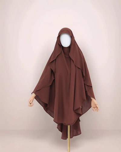 LM505 Cape Khimar One Layer Maxi Scarf Crepe Jazz Ironless Modest
