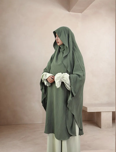 LM505 Cape Khimar One Layer Maxi Scarf Crepe Jazz Ironless Modest