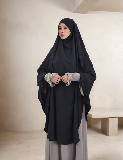 LM505 Cape Khimar One Layer Maxi Scarf Crepe Jazz Ironless Modest