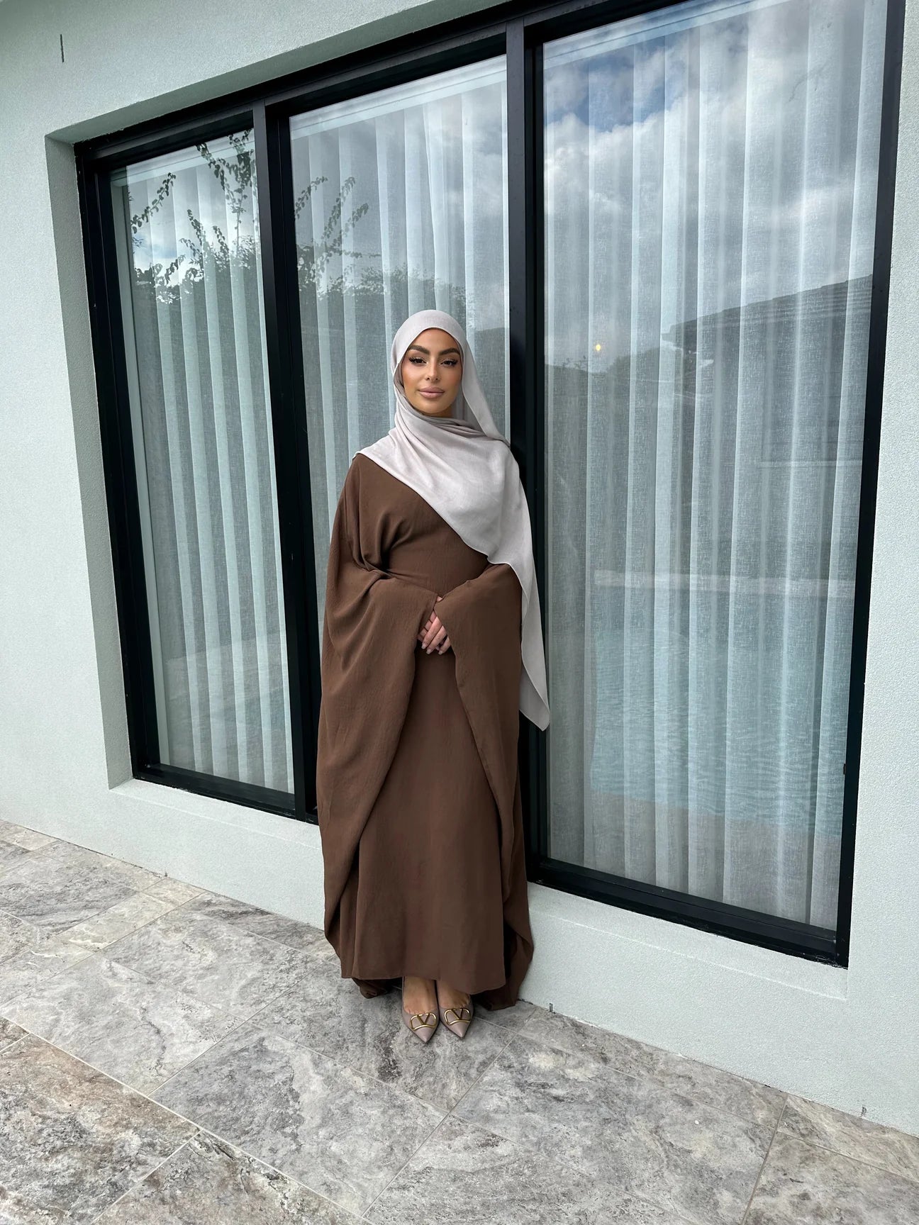 LM158 Elegant Modest Abaya Kaftan Dress | Loose Oversized Maxi for Women