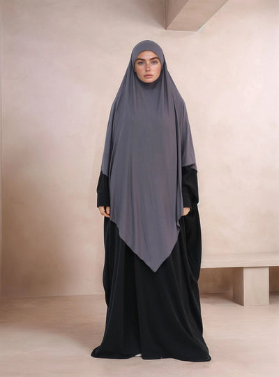 LM517 Jersey Long Khimar - One Layer Maxi Headscarves | Tudong Prayer Shawl for Muslim Women | 2025 Ramadan Limited Edition
