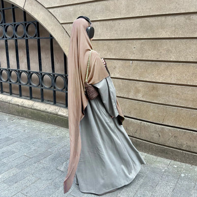 LM517 Jersey Long Khimar - One Layer Maxi Headscarves | Tudong Prayer Shawl for Muslim Women | 2025 Ramadan Limited Edition